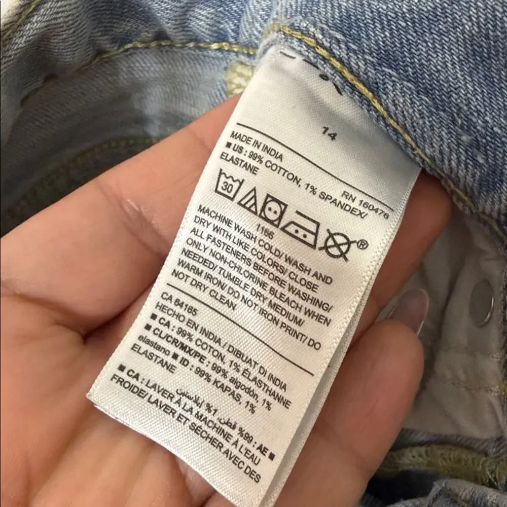 Old Navy Skinny Built-In Tough Distressed Jeans for Girls Size 14